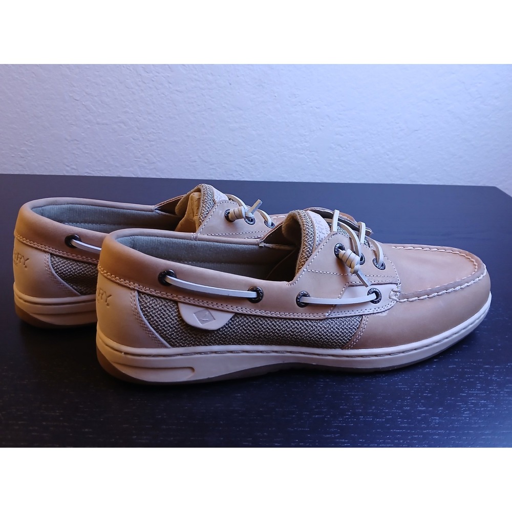 Sperry Top-Sider Womens Tan Leather Mesh Boat Shoes STS97405 Size 11